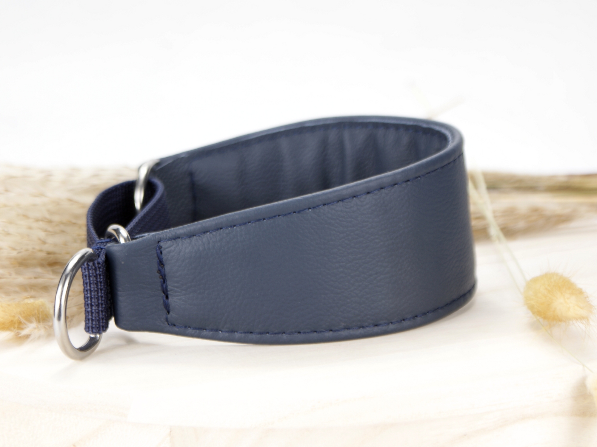 Slip collar, martingale dark blue leather
