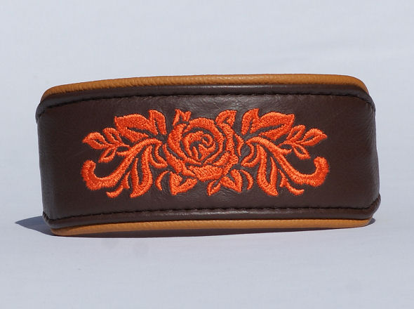 Sighthound Collar Rose - embroidered