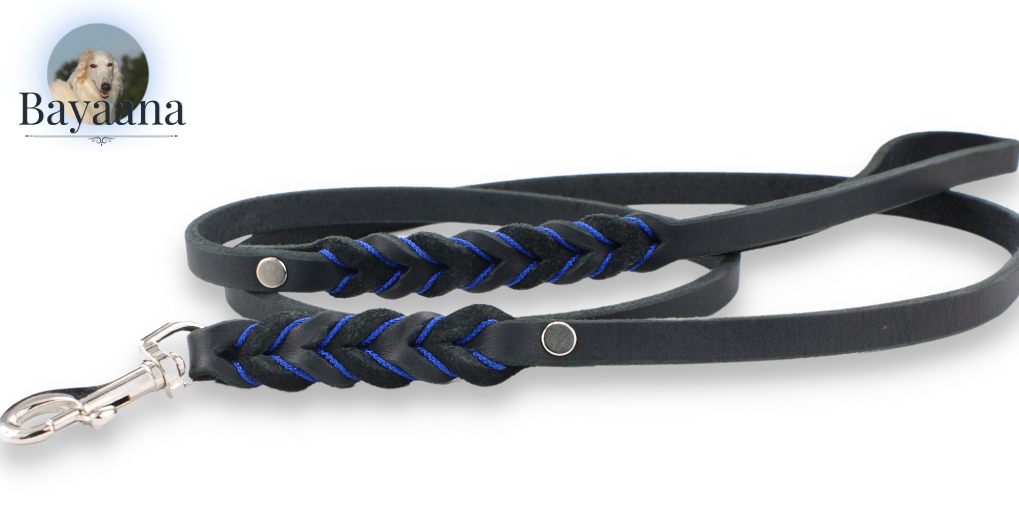 Lead - Oiled Leather -  Black and Blue